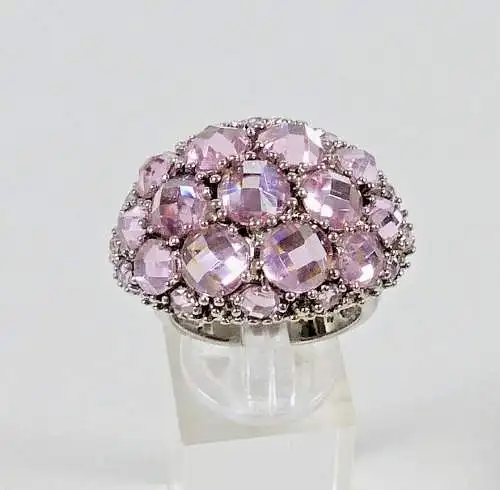 Ring aus 925 Silber mit rosafarbenen Farbsteinen, Gr. 60/Ø 19,1 mm  (da6633)