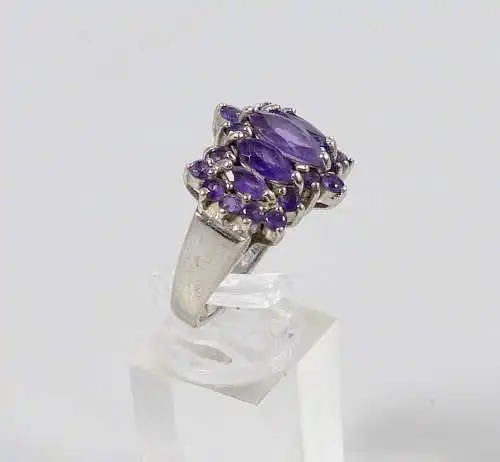 Ring aus 925 Silber mit amethystfarbenen Farbsteinen, Gr. 63/Ø 20 mm  (da6632)