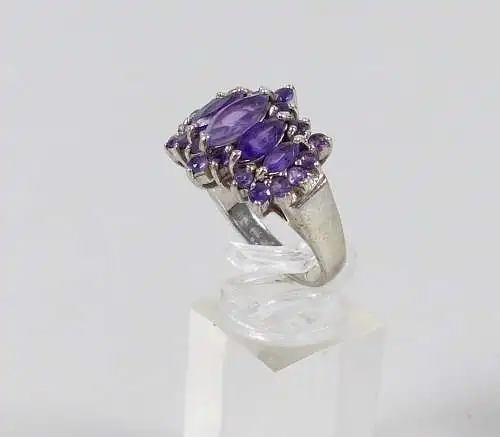 Ring aus 925 Silber mit amethystfarbenen Farbsteinen, Gr. 63/Ø 20 mm  (da6632)