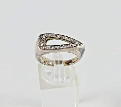 Ring aus 925 Silber mit weißen Steinen, Gr. 56/Ø 17,8 mm  (da6629)