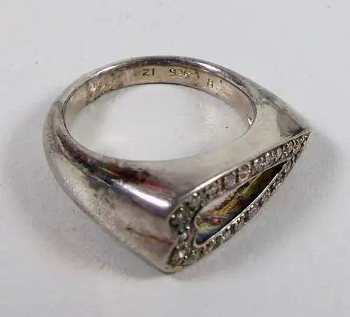 Ring aus 925 Silber mit weißen Steinen, Gr. 56/Ø 17,8 mm  (da6629)