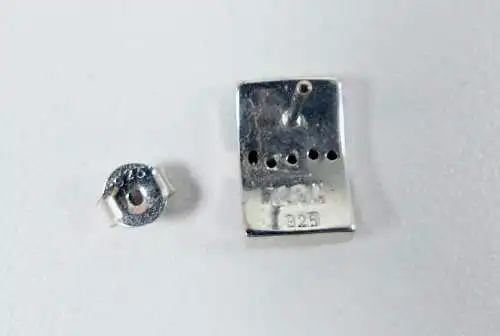 Ohrringe aus 925 Silber mit Perlmutt und weißen Steinen    (da6626)