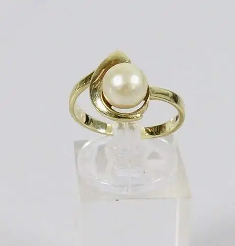 Ring aus 585 Gold mit Perle, Gr. 57/Ø 18 mm  (da6596)