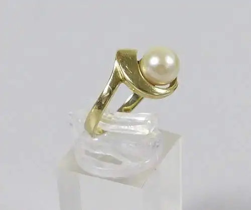 Ring aus 585 Gold mit Perle, Gr. 57/Ø 18 mm  (da6596)