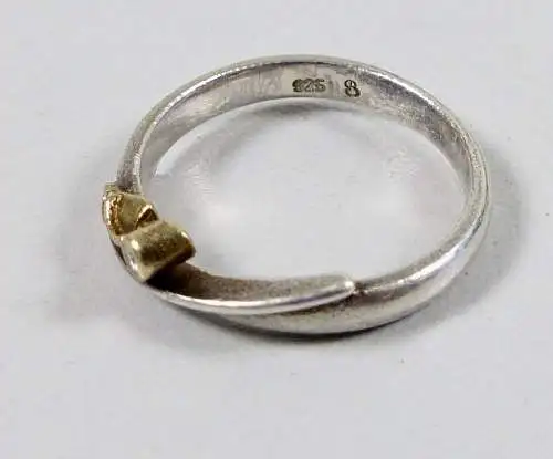 Ring aus 925 Silber mit 585 Gold Applikation mit Diamant 0,02 ct. (da6586)