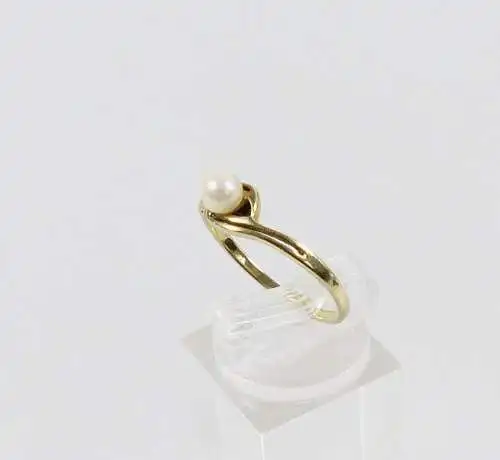 Ring 585 Gold mit Perle, Gr. 58/Ø 18,4 mm