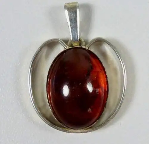 Anhänger Fischland aus 835 Silber mit Bernstein/Amber  (da6525)