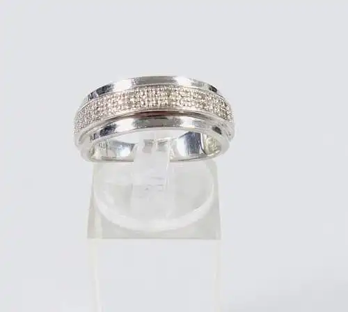 Ring aus 925 Silber mit winzigen weißen Steinen, Gr. 57/Ø 18 mm  (da6482)