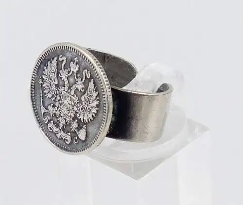 Ring aus 835 Silber mit russischer Silbermünze, Gr. 57/Ø 18 mm  (da6395)