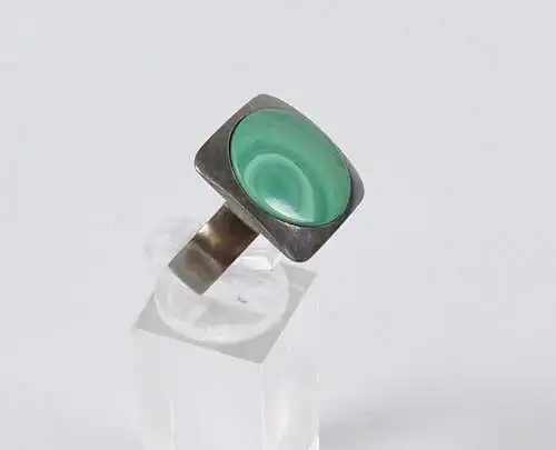 Ring aus 925 Silber mit Malachit, Gr. 53/Ø 16,8 mm  (da6360)