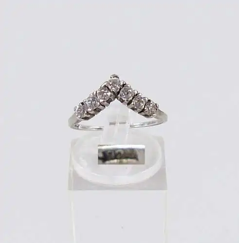 Ring aus 925 Silber mit weißen Edelsteinen, Gr. 53/Ø 16,8 mm  (da6310)
