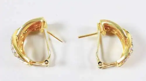 Ohrringe/Stecker aus 925 Silber vergoldet mit weißen Steinen (da6297)