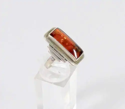 Ring aus 800 Silber mit Bernstein/Amber, Gr. 53,5/Ø 17 mm  (da6284)