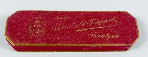 Alte Schmuckschachtel m. Werbung Reinhold Kappel Bautzen (da6184)