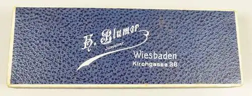 alte Schmuckschachtel m. Werbung H. Blumer  Wiesbaden (da6180)