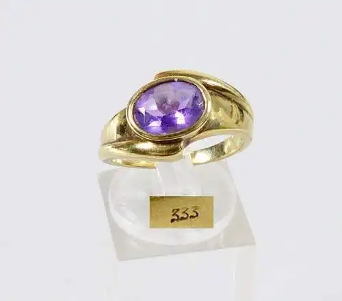 Ring aus 333 Gold mit Amethyst, Gr. 54/Ø 17,2 mm  (da6159)