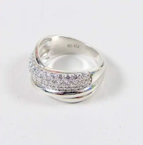 Ring aus 925 Silber mit weißen Steinen, Gr. 60/Ø 19,1 mm  (da6156)