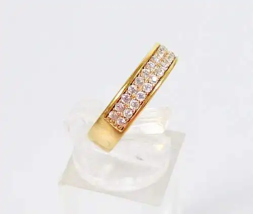 S. Oliver Ring aus 925 Silber vergoldet mit weißen Steinen  (da6126)