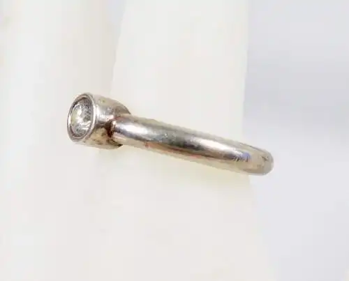 Ring 925 Silber mit weißem Edelstein, Gr. 56/Ø 17,8 mm  (da6077)