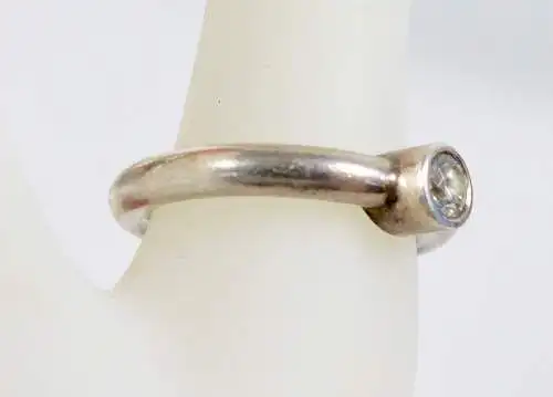 Ring 925 Silber mit weißem Edelstein, Gr. 56/Ø 17,8 mm  (da6077)