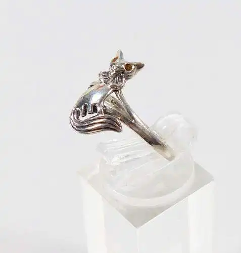 Ring aus 925 Silber mit Katze, Gr. 55/Ø 17,5mm  (da5986)