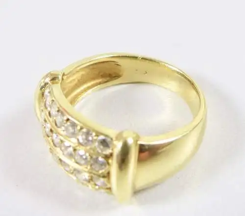 Ring aus 585 Gold mit 28 Diamanten, Gr. 58/Ø 18,4 mm