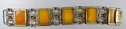Antikes Armband Bernstein/Amber Butterscotch in 835 Silber gefasst  (da5835)