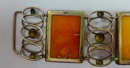 Antikes Armband Bernstein/Amber Butterscotch in 835 Silber gefasst  (da5835)