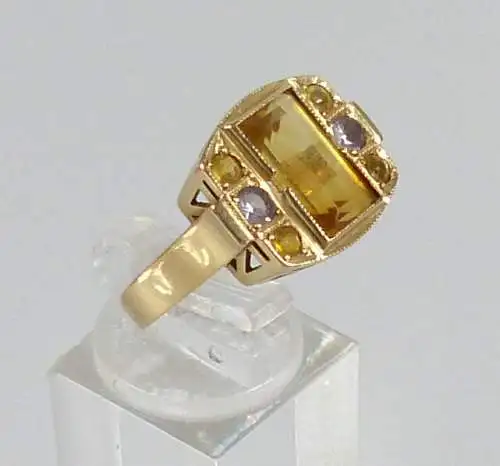 Ring aus 585 Gold mit Citrin Gr. 55/Ø 17,5 mm