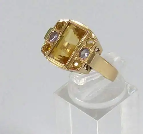 Ring aus 585 Gold mit Citrin Gr. 55/Ø 17,5 mm