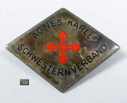 Abzeichen AGNES KARLL Achwesternverband nummeriert 1737 aus 835 Silber (da5658)