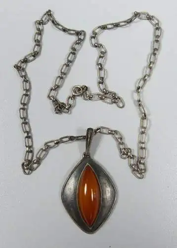 Kette aus 800 Silber mit Anhänger 925 aus Silber mit Bernstein/Amber  (da5653)