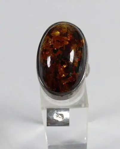 Ring aus 925 Silber mit Bernstein/Amber-Imitat, Gr. 57/Ø 18 mm  (da5516)