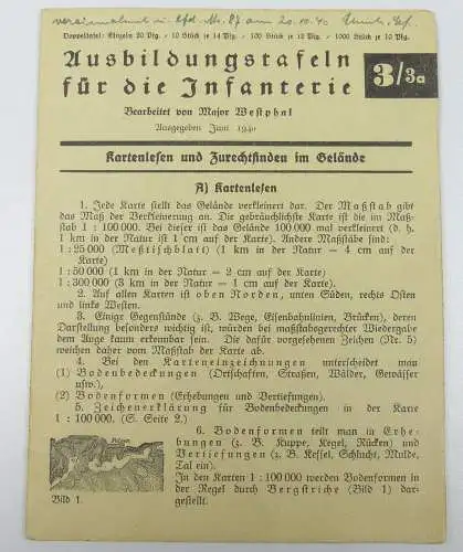Ausbildungstafeln für die Infanterie 3  3a  Kartenlesen  (da4876)