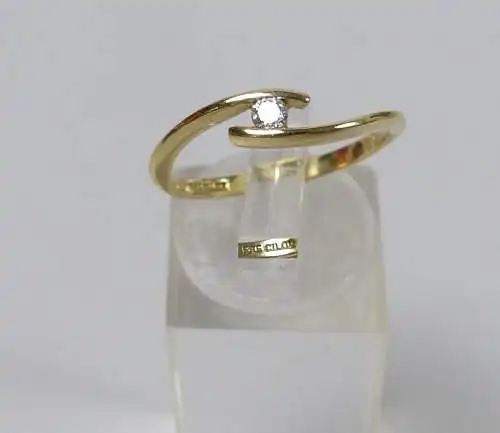 Ring aus 585 Gold mit Zirkonia, Gr. 56/Ø 17,8 mm  (da5477)