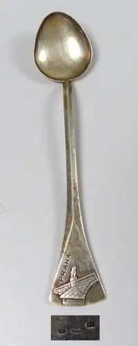Alter Sammler-/Andenkenlöffel Prag PRAHA aus 900 Silber  (da5412)