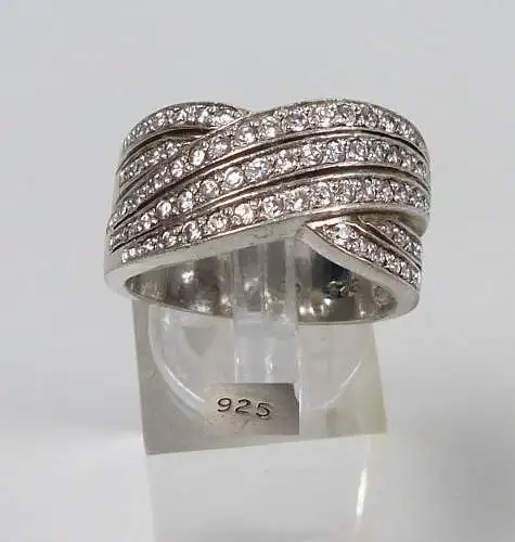 Ring aus 925er Silber mit weißen Steinen, Gr. 60/Ø 19,1 mm  (da5332)
