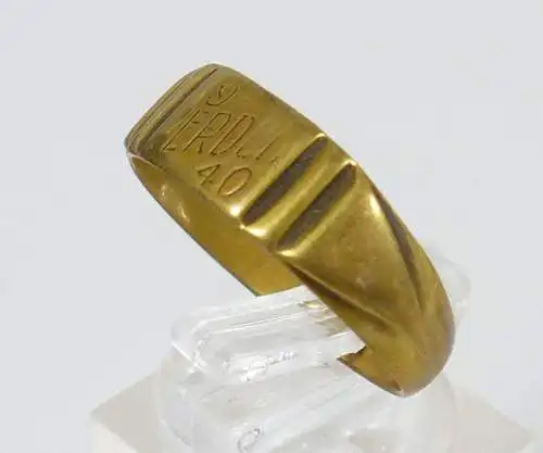 original alter Ring 1. WK aus franz. Münze, mit Gravur 9 Verdun 40  (da5355)