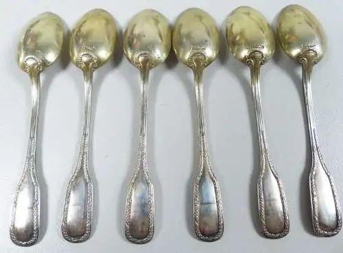 6 Mokkalöffel aus 800 Silber mit Ziermonogramm   (da5294)