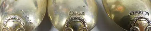 6 Mokkalöffel aus 800 Silber mit Ziermonogramm   (da5294)