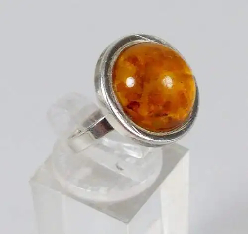 Ring aus 835er Silber Fischland mit Bernstein/Amber, Gr. 52/Ø 16,5 mm  (da5254)