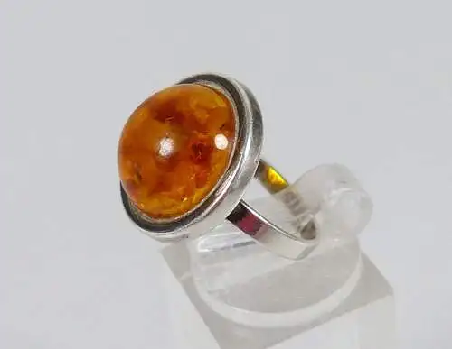 Ring aus 835er Silber Fischland mit Bernstein/Amber, Gr. 52/Ø 16,5 mm  (da5254)