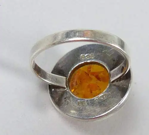 Ring aus 835er Silber Fischland mit Bernstein/Amber, Gr. 52/Ø 16,5 mm  (da5254)