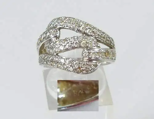 Ring aus 925er Silber mit weißen Edelsteinen, Gr. 57/Ø 18 mm  (da5047)
