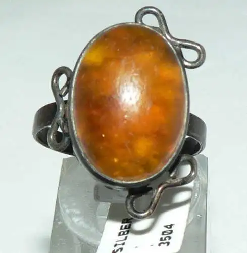 Ring aus Silber mit Bernstein/Amber, Gr. 57/Ø 18,1 mm  (da5072)