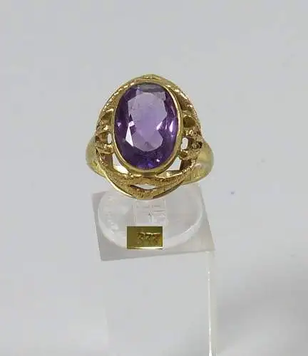 Ring 333 Gold Gelgold mit Amethyst , Gr. 59/Ø 18,8 mm