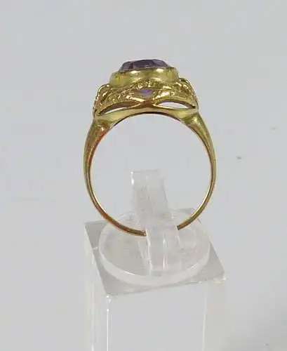 Ring 333 Gold Gelgold mit Amethyst , Gr. 59/Ø 18,8 mm