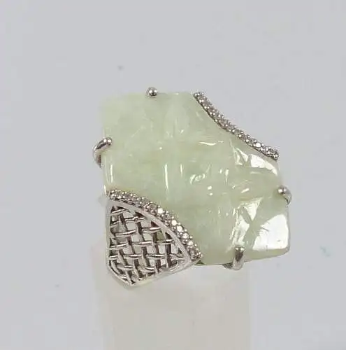 Ring aus 925er Silber mit hellgrünem Edelstein, Gr. 57/Ø 18 mm  (da5205)