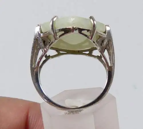 Ring aus 925er Silber mit hellgrünem Edelstein, Gr. 57/Ø 18 mm  (da5205)