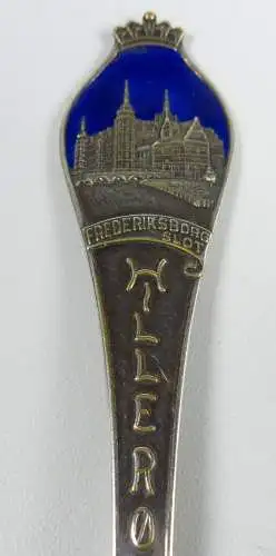 Sahnelöffel versilbert mit Emaille Hillerød Dänemark Frederiksborg Slot (da5053)